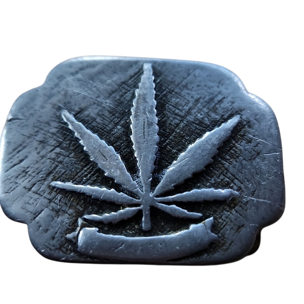 Vintage 70s MarijuanaLeaf Belt Buckle